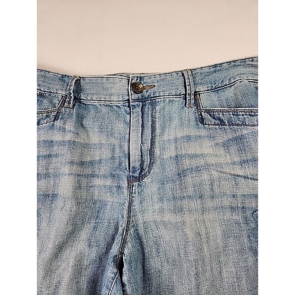 LRL Lauren Jeans Co Shorts Womens 10 Blue Cargo Denim Flat Front Ties - Picture 4 of 10